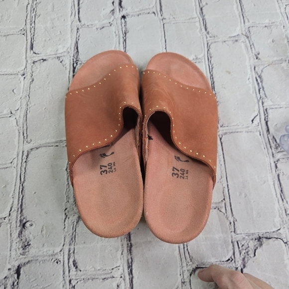 Papillio Birkenstock Namica Rivet nubuck wedge open toe slides sandals - Picture 3 of 10